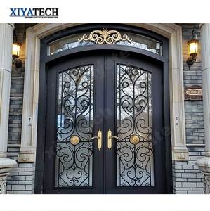 Porta Frontal Dupla de Ferro Forjado Antifurto Moderna de Luxo XIYATECH para Portões de Vilas - Product Image 1