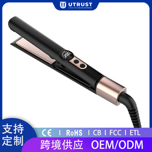 เครื่องหนีบผม 5 ระดับความร้อน ควบคุมอุณหภูมิ พร้อมหน้าจอดิจิตอล ปล่อยประจุลบ สำหรับผมแห้ง สีดำทอง แบบเสียบปลั๊ก - Product Image 5