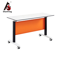 Table de conférence extensible et pliable avec pieds en fer, plateau en mélamine MFC, 120/150/180*60*75cm, pour réunions, formations, écoles et hôtels