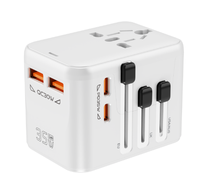 Adaptateur de voyage PD35W GaN avec 2 ports USB-C et 2 ports USB-A, chargeur rapide universel PD/QC3.0 8A, prise AC pour plus de 150 pays, certifié CE/FCC