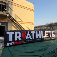 Paravent gonflable segmenté sur le thème du sport, toile de fond pour roadshow de marque de fitness, marqueur de lieu pour activités de team building en extérieur
