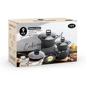 Classic Kitchen Marble Cookware Set Non-Stick Coating Cookware Set Die-Cast Aluminum Cooking Set Kitchen Soup And Food Stock Pot