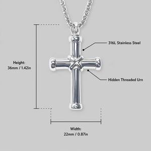 Collar con urna para cenizas de mascotas con cruz cristiana al por mayor, diseño con compartimento oculto roscado, colgante conmemorativo discreto, proveedor - Product Image 3