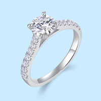 VVS1 D-Color prix de gros 1CT 2CT 3CT bague de mariage de luxe incrustation avec bague de coupe ronde en diamant Moissanite