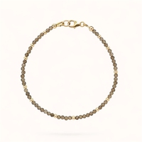 Pulsera de Piedras Naturales Hecha a Mano al por Mayor con Gemas y Separadores de Cristal, Lujosa, Impermeable, de Fabricante