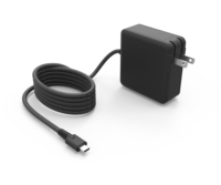 Chargeur mural USB-C GaN 100W à charge rapide avec câbles fixes, compatible avec les smartphones/ordinateurs portables/autres appareils numériques