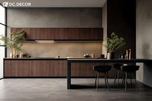 Armoire <span class=keywords><strong>de</strong></span> cuisine moderne en bois <span class=keywords><strong>de</strong></span> haute qualité DC DECOR avec charnières à fermeture amortie, construction en contreplaqué, crédence ignifuge - Product Image 3