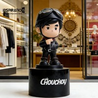 Statue décorative en fibre de verre pour café, mascotte de dessin animé personnalisée pour les cafés et les boulangeries