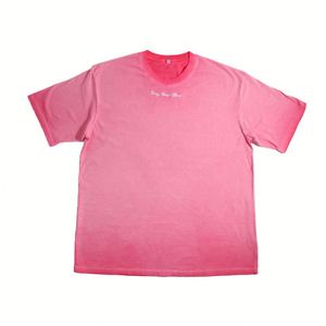 Camiseta de Hombre 100% Algodón, Lavada con Ácido, Estilo Vintage, Corte Holgado, Color Degradado, Logotipo Bordado Personalizado - Product Image 3