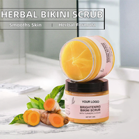 Exfoliante Corporal Herbal de Marca Privada para el Área del Bikini, Blanqueador con Ácido Kójico y Cúrcuma para Uso Doméstico, para Mujeres, Todo Tipo de Piel
