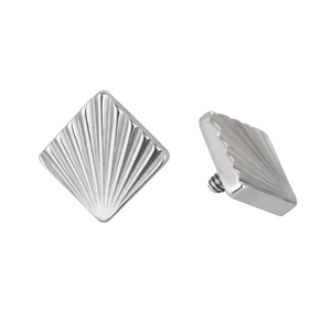 Bijoux de <span class=keywords><strong>corps</strong></span> en titane, triangle à nervures, étoile, carré, diamant, cœur, rond, filetage interne, labert top - Product Image 3