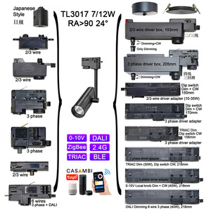 LEDEAST TL3017 7W <span class=keywords><strong>24</strong></span> Degrés Projecteurs sur Rail Orientables Contrôle Intelligent Gradation Dali Luminosité et CCT Éclairage sur Rail Anti-Éblouissement - Product Image 2