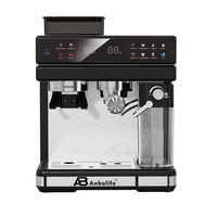 Anbolife - Cafetera Espresso Comercial Semiautomática de 20 Bares con Pantalla Táctil, Molinillo con 20 Ajustes de Molienda, para el Hogar