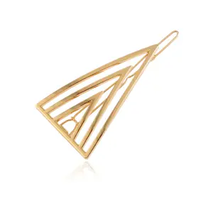 Nueva gran oferta al por mayor refinar Metal triángulo mujeres Jeweled Hair Pin Clips Barrette