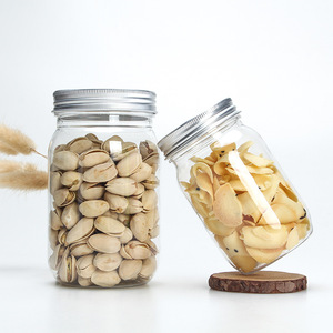Thiết Kế Hiện Đại 250Ml Cross-Biên Giới Nhựa Mason Jar Rộng Miệng Nhôm Nắp Cao Minh Bạch Thức Ăn Vật Nuôi Snack Nut Jar - Product Image 1