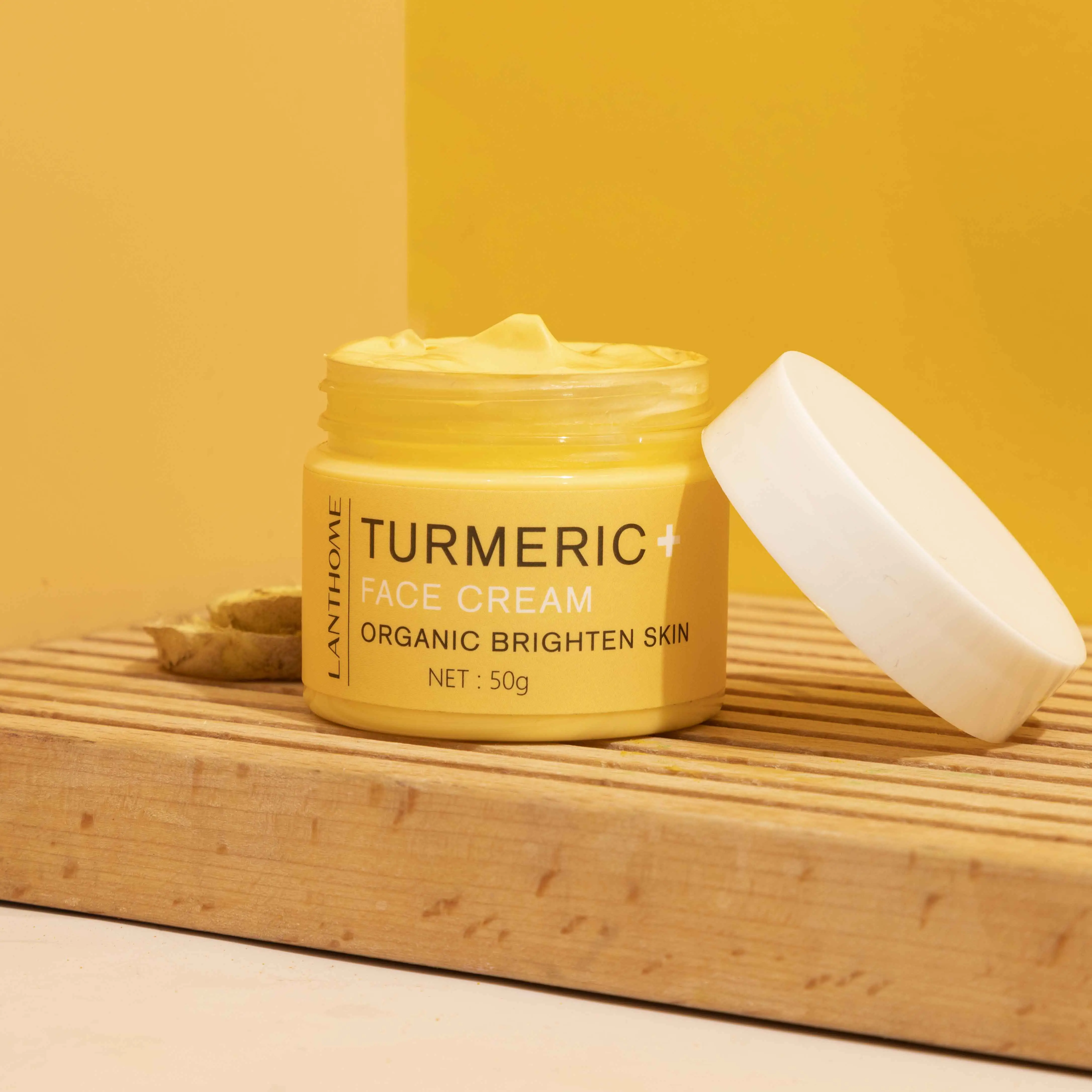 Lanthome private label best anti acne skin care whitening turmeric face moisturizer cream