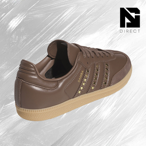 Baskets de skateboard pour femme Earth Strata Gold Metallic en cuir marron, à lacets, bout rond, pour l'été - Product Image 3
