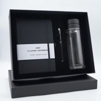 Coffret Cadeau 2026 A5 Carnet Effet Cuir avec Bouteille en Verre Double Paroi et Stylo – Boîte Cadeau d'Affaires Premium pour Usage Professionnel et Bureautique