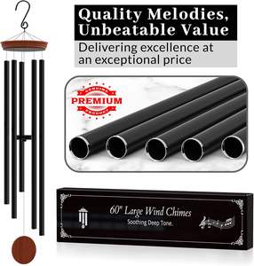 外のディープトーンのための60インチの特大風チャイム-なだめるような風チャイム屋外のユニークな、外のための大きな巨大な長い風のチャイム - Product Image 2
