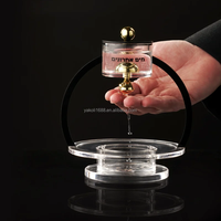 Station de lavage des mains rituelle juive Mayim Achronim en acrylique transparent de luxe personnalisée, cadeau moderne pour le Shabbat avec garniture dorée