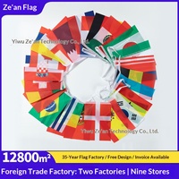 Drapeaux en guirlande de 50 pays, Bannières de supporters de 100 pays, Drapeaux suspendus de 200 pays de 1421 cm pour décoration de bar, Guirlandes déroulables de 2028 cm en polyester