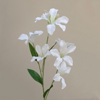 Fleurs artificielles en soie et plastique blanches, faites à la main, longue durée, pour mariage, Noël : roses, phalaenopsis, lys, étoiles