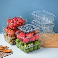 Composteerbare 250-500g aardbeien- en bosbessenverpakkingen van transparant PLA, fruitbakjes voor champignons en fruit.