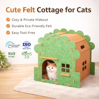 Vente en gros - Meilleures ventes : Niche pour chat ovale en feutre double couche, écologique, douce, toutes saisons, solide, lavable et pliable, petite taille