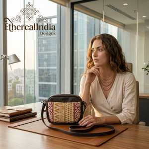 Bolso de Hombro Marrón con Cierre de Cremallera, Ecológico, Minimalista, Pequeño, para Uso Diario y Viajes - Product Image 4