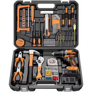 FixCraft Professional Household Mechanic <strong>Tool</strong> Set-High-Carbon Steel Hand <strong>Tools</strong> Kit <strong>with</strong> <strong>Toolbox</strong> for Home &amp; Industrial Use - Product Image 1