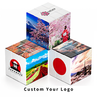 Cube Magique de Voyage Japonais 3x3 Personnalisé OEM ODM, Impression UV, Plastique ABS, Puzzle Promotionnel pour Cadeau Touristique, Vente en Gros