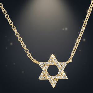 Collar con Colgante de Estrella de David, Diamantes Naturales de Corte Brillante, 18 Pulgadas de Longitud Ajustable, Elegante Amuleto Religioso Judío - Product Image 3