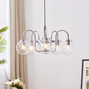 Lampadario Vintage Usato in Vetro Argentato a LED Stile Bauhaus, Creativo e Unico per Soggiorno, B&B e Installazioni Progettuali - Product Image 1