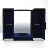 Boîtes cadeaux magnétiques dures noires à double porte ouvertes en feuille d'or personnalisées 50ml 100ml emballage de boîte de papier de parfum de bouteille parfumée de parfum
