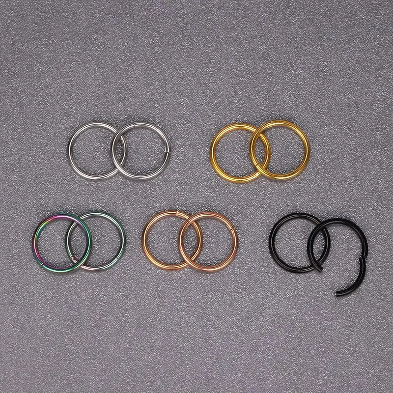 316L Surgical Steel Hinged Nose Rings Hoop For Women