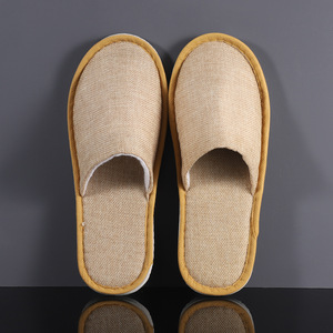 Fengshang üretici toptan tek kullanımlık çevre dostu keten terlik ev misafirperverliği ve oteller için otel olanakları - Product Image 2