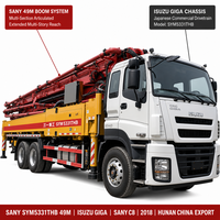 Pompe à béton montée sur camion Isuzu Giga Sany C8 49m d'occasion 2018 pour usage urbain, pompe à béton montée sur camion Isuzu Giga Sany 49m d'occasion export Chine