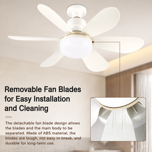 <b>Ceiling</b> <b>Fan</b> Lamp 6 Blades Dimmable LED E27 <b>Ceiling</b> <b>Fan</b> Light 3 Wind Speed <b>Remote</b> <b>Control</b> Modern <b>Ceiling</b> <b>Fan</b> with Led Light - Product Image 3