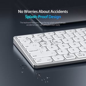 Clavier sans fil BT mini ultra-fin à double fonction, clavier en aluminium avec port Type-C <span class=keywords><strong>pour</strong></span> ordinateurs portables et tablettes, comme clavier externe - Product Image 5