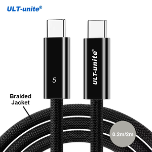 ULT-unite 80Gbps 120Gbps 16K PD240W USB C to C <strong>Power</strong> <strong>Cable</strong> TB5 Kable 0.2m 2m Thunderbolt <strong>Cable</strong> Compatible with USB4 - Product Image 1
