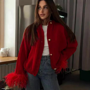 <span class=keywords><strong>Pull</strong></span> à manches longues en mélange polyester et laine avec coutures sur les poignets, style INS, pour femmes européennes et américaines, collection automne, best-seller <span class=keywords><strong>AliExpress</strong></span> - Product Image 4