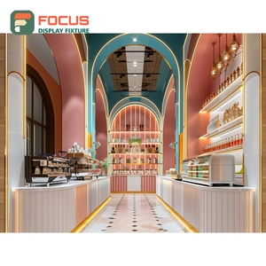 Modern Cafe Service Counter Tempered Glass Front Coffee Bean Display Area Storefront Service Counter - Product Image 3