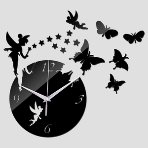 Reloj de lujo grande para decoración del hogar, pegatinas de mariposa 3d Diy, acrílico Reloj de pared, analógico de cuarzo para sala de estar, nuevo diseño 2023