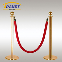 Poteau de Guidage Traust VIP Classique pour Tapis Rouge, Or, avec Cordon, pour Églises, Théâtres et Gestion de File d'Attente