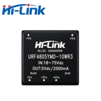 Hi-Link Nuevo Convertidor de Corriente CC-CC Aislado URF4805YMD-10WR3 de 10W, Módulo Reductor de Voltaje de 48V (18-75V CC) a 5V 2000mA