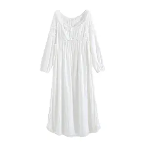 Ночная сорочка женская тонкая хлопковая с длинным рукавом, пикантная Милая Ночная рубашка в французском ретро стиле королевского двора, с нагрудной подушкой