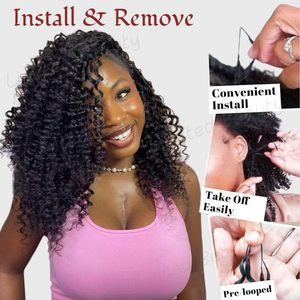 Extensioni per capelli umani Deep Wave Crochet, 2 confezioni da 50g, con nodi invisibili Miracle Knots, senza nodi, pre-separati, ricci birmani 12A - Product Image 3