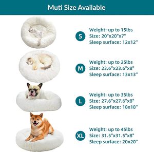Lit pour chien en fausse fourrure lavable super doux et confortable pour grand chien, lit rond en peluche moelleux personnalisé - Product Image 6