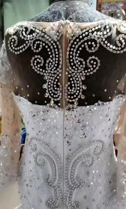 Vestidos de Novia Africanos de Lujo 2024, Vestido de Novia con Cuentas, Manga Larga, Cuello en V, Apliques de Cuentas, Talla Grande, Cola de Pez - Product Image 5