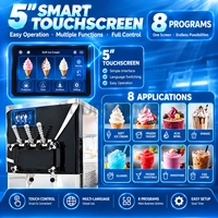 Machine à glace molle auto-pasteurisante professionnelle, machine à yogourt glacé 3 saveurs avec fonction de décongélation rapide